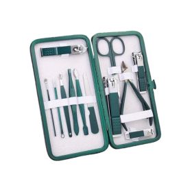 Portable Travel Nail Clipper Set for Manicure Pedicure Set (Type: Nail Tools, Color: Green & White)